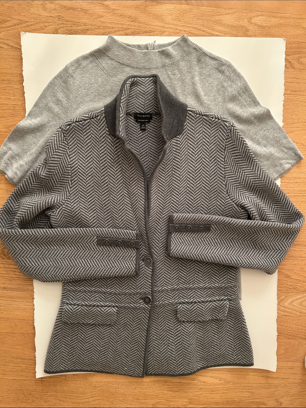 Talbots Gray Herringbone Set
